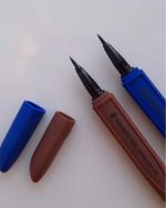 خط چشم ماژیکی قهوه ای و آبی رمانتیک
